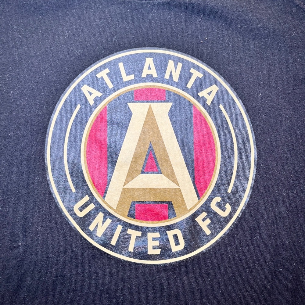 MLS Atlanta United FC T-Shirt Kids Medium 10/12 Black Excellent Soccer Graphic